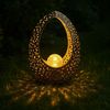 LED Solarleuchte, bronze gold, oval, H 27,5 cm Bild 3