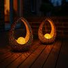 LED Solarleuchte, bronze gold, oval, H 27,5 cm Bild 2