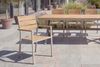 riess-ambiente Gartenstuhl DESIGNO natur/greige - Aluminium, Holzoptik, stapelbar, wetterfest, (Einzelartikel, 1 St), Moderner Gartenstuhl mit Armlehnen - ideal für Balkone und Terrassen Bild 3