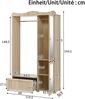 Garderobenschrank mit Spiegel & Offener Kleiderständer – ,Kompaktgarderobe,Praktische Aufbewahrung mit Schublade & 2 Türen, Ideal für Schlafzimmer & Flur Bild 4