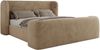 Polsterbett mit Lattenrost, Doppelbett für Schlafzimmer, Gepolstertes Kopfteil - EMORA CLASSIC DUO - 140 x 200 cm - Beige Stoff Bild 5