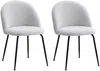 Vente-unique - MELBOURNE Stuhl Stoff Weiß - B 55 cm x H 77 cm x L 50 cm Bild 2