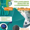 KESSER® Alu Ampelschirm LED Solar + Abdeckung mit Kurbelvorrichtung UV-Schutz Aluminium mit An-/Ausschalter Wasserabweisend - Sonnenschirm Schirm Gartenschirm 300cm, Petrol Grün Bild 3