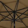 vidaXL Sonnenschirm mit Aluminium-Mast 3-lagig Taupe 3 m 313871 Bild 5