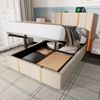 Polsterbett aus Leinen mit LED & USB-Anschluss, Stauraum, 90x200 cm, Beige, ohne Matratze Bild 5