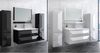 Badmöbel Set Miran 90 cm Schwarz, Keramikbecken & Spiegel 2x Seitenschrank (Links + Rechts), 1x Waschbeckenunterschrank, 1x Spiegelablage, 1x Spiegel Bild 5