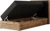 Boxspringbett ALBERO 1 90x200 mit Stauraum, 7-Zonen Multipocket Matratze H3, Bettkasten mit Federautomat, Öffnungsseite wählbar, Hotelbett - Schwarz Kunstleder - Topper Visco - Rechts Bild 4
