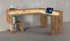 Dmora Schreibtisch Adelma, Eckschreibtisch mit Ablagefächern und LED-Leuchten, Mehrzweck-Büroschreibtisch mit Platte, 180x92,5x160 cm, Eiche Bild 4