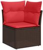vidaXL Gartensofa-set mit Kissen 6 pcs Braun Poly-Rattan 3345504 Bild 5