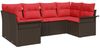 vidaXL Gartensofa-set mit Kissen 6 pcs Braun Poly-Rattan 3345504 Bild 2