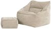 icon Sitzsack chenille premium Sessel „Natalia" mit Hocker (Spar-Set, 1 x Sitzsack-Sessel, 1 x Fußhocker), Sitzsack XXL, Made in Germany, für Erwachsene & Kinder, für Wohnzimmer Bild 2
