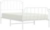 vidaXL Bettgestell mit Kopf- und Fußteil, Metall, Weiß, 107x203 cm Bild 3