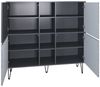 Vladon Highboard Havana V3 (Sideboard mit 4 Türen und 4 offene Fächer, Kommode Made in Germany), Anthrazit matt / Weiß matt (130,5 x 124 x 35 cm) Bild 3