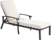 Gartenliege Aluminium mit Kissen & 5-fach verstellbarer Rückenlehne, 204x58x100/30 cm, Beige Bild 3