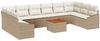 vidaXL Gartensofa-set mit Speicher 11 pcs Beige und Creme Poly-Rattan 3356552 Bild 2
