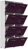 Schuhschrank Emotion 8 Klappen 32 Paar 105x187 cm Weiss-Brombeer : Weissmatt / Brombeere hochglanz Bild 5