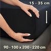 STUDIO Spannbettlaken Premium Spannbettlaken 140x200 – passt bis 160x220 cm, Jersey, Gummizug: rundum, (1 Stück), 140x200 - 160x220 cm Bettlaken Spannbetttuch bis 35cm Höhe Schwarz Bild 4