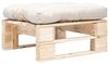 vidaXL Hocker Garten Palettenhocker mit Sandfarbigem Kissen Holz Natur Bild 5