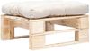 vidaXL Hocker Garten Palettenhocker mit Sandfarbigem Kissen Holz Natur Bild 4
