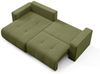 Ecksofa Sofa mit Schlaffunktion AUGUSTO in Stoff Wind Grün Ottomane Links Bild 2