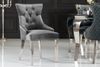 riess-ambiente Polsterstuhl CASTLE DELUXE grau / silber (Einzelartikel, 1 St), Esszimmer · Samt · Edelstahl · mit Löwenkopf-Griff · Barock Design Bild 3