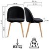 MIADOMODO® 6er-Set Esszimmerstühle, Samt/Buchenholz schwarz Bild 3