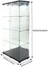 Furnishings Home Glasvitrine Vitrine Doppeltür Hoch Eckvitrine, Mit Sicherheitsschloss (Größe:80 x 163 x 36 cm, 1 tlg) Standvitrine, Mit LED-Beleuchtung, perfekt für Sammler, vielseitig Bild 2