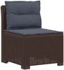 vidaXL 6-Sitzer Garten Sofa mit Kissen Rattan Look PP Braun 3444129 Bild 3