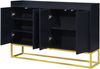 Sideboard 120x30x80 cm, schwarz, 4 Türen, grifflos mit verstellbaren Einlegeböden Bild 5