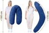 Amilian Stillkissen XXL 170 cm Schwangerschaftskissen Seitenschläferkissen U-Form, Set, mit Bezug, Cord-Optik, geräuscharm, Made in EU Bild 3