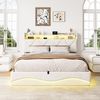 Simurq Polsterbett 160x200 cm Doppelbett mit Stauraum LED, USB, Samt (LED, Ladestation, 2 Farboptionen), Jugendbett, Stauraumbett, Funktionsbett Bild 3