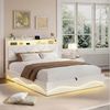 Simurq Polsterbett 160x200 cm Doppelbett mit Stauraum LED, USB, Samt (LED, Ladestation, 2 Farboptionen), Jugendbett, Stauraumbett, Funktionsbett Bild 2