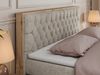 Boxspringbett AMORE KING, Doppelbett mit Multipocket-Matratze, Polsterbett mit Kopfstütze - 200 x 200 cm - Beige Stoff - H4 Bild 3
