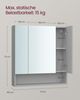 Vasagle Badezimmerschrank mit 3 Türen, Spiegelschrank, Badschrank, offenes Fach, verstellbare Ablagen, 16,5 x 70 x 75 cm Bild 5