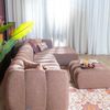 Bronx71 Ecksofa Luca XL aus Bouclé-Stoff rot/rosa rechts Bild 5