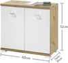 Waschbeckenunterschrank >Peter< in Weiß Hochglanz aus MDF - 60x57x31cm (BxHxT) Bild 5