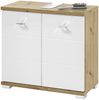 Waschbeckenunterschrank >Peter< in Weiß Hochglanz aus MDF - 60x57x31cm (BxHxT) Bild 3