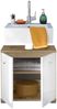 Waschbeckenunterschrank >Peter< in Weiß Hochglanz aus MDF - 60x57x31cm (BxHxT) Bild 4