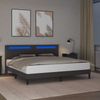vidaXL Bettrahmen mit LED-Lichtleisten Grau 200 x 200 cm Kunstleder 42028033 Bild 4