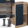 Küchenzeile Fame-Line Dunkelblau Hochglanz/Goldkraft Eiche 300 cm mit Hochschrank, AP Marmor Vicco Bild 5