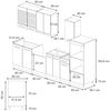 Küchenzeile Fame-Line Dunkelblau Hochglanz/Goldkraft Eiche 300 cm mit Hochschrank, AP Marmor Vicco Bild 3