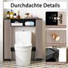 Badezimmerregal für über der Toilette doppeltüriger WC-Schrank mit 2 offenen Fächern Schwarz Bild 3