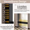 Badezimmerregal für über der Toilette doppeltüriger WC-Schrank mit 2 offenen Fächern Schwarz Bild 5