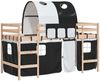 vidaXL Kinderhochbett mit Tunnel Weiß & Schwarz 80x200 cm Kiefernholz 3206982 Bild 2