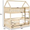 Jerpax Etagenbett POLA mit Matratzen und Schublade Hausbett mit Rausfallschutz, Leiter, Kinderbett in Kiefer, 160x80 cm Bild 4