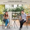 Bistro-Set 3-teilig Ø48x60 cm – 2 stapelbare Stühle mit Tisch aus Seilrattan und Stahl Bild 4