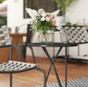 Bistro-Set 3-teilig Ø48x60 cm – 2 stapelbare Stühle mit Tisch aus Seilrattan und Stahl Bild 3