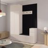 Garderoben-Set Ritmo version 8 – gefräste Kleiderschrank mit Polsterplatten, Schuhschrank, für Flur und Eingangsbereich (Cashmere, Trinity 16), 225 x 40 x 170 cm Bild 3