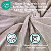 MALIKA® Premium warme Spannbettlaken Cashmere-Touch Bettlaken Jersey Fleece Spannbetttuch Laken, Farbe:Taupe, Größe:90-100x200 cm Bild 3