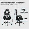 ALFORDSON Gaming-Stuhl Massagestuhl mit LED, ergonomischer Schreibtischstuhl mit 150° Neigung, Einziehbarer Fußstütze, PU-Leder, Höhenverstellbar, 180 kg Tragkraft Bild 2